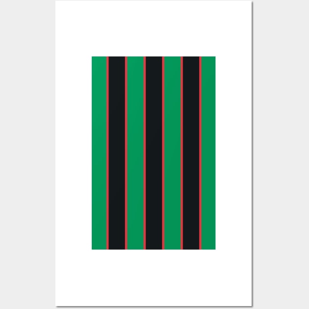 Villa Retro 1993 - 95 Green Black and Red Striped Wall Art by Culture-Factory